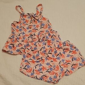 Vince Camuto Kids Floral Romper Set - Pink and Blue